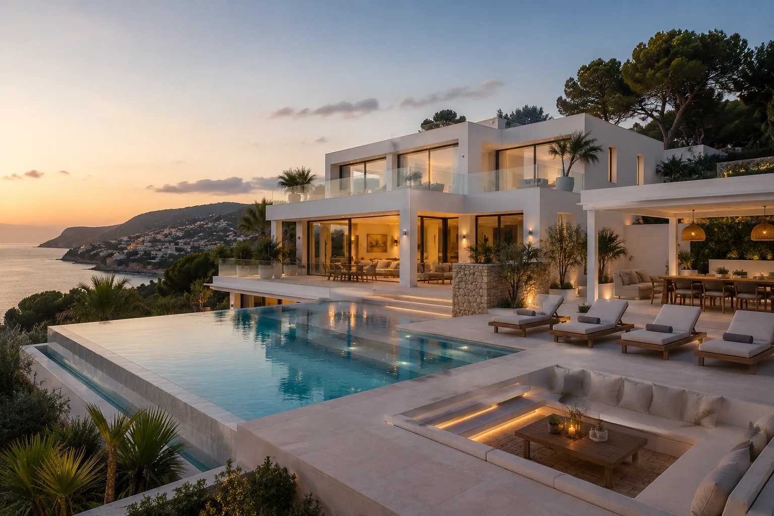 Coastal villa with a swimming pool
